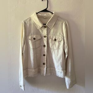 Hem & thread frayed shacket